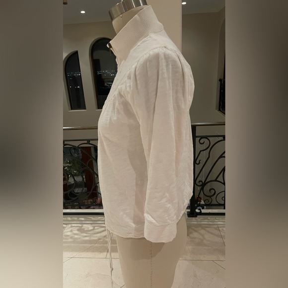 Vintage white Genera cotton jacket, side pockets draw string sz m - Picture 2 of 8